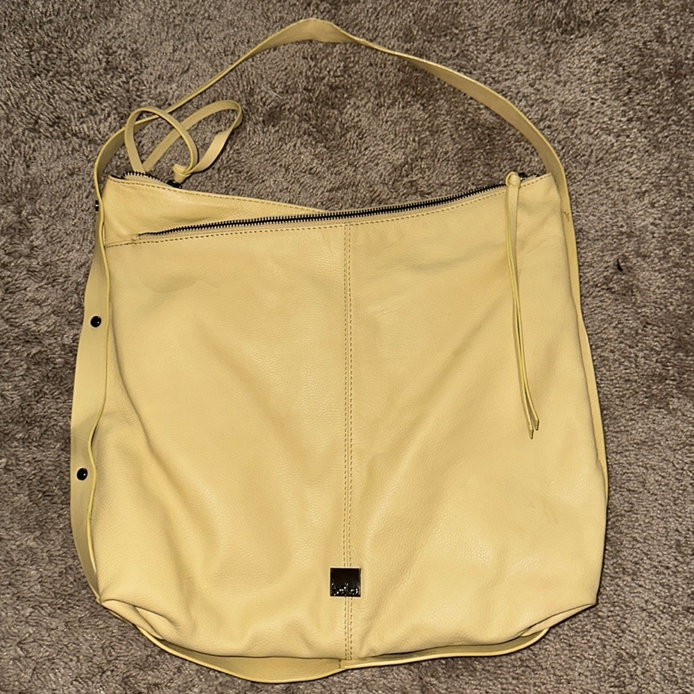 Kooba Light Yellow Stratford Hobo Leather Handbag